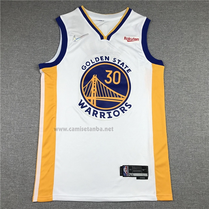 Camiseta Golden State Warriors Stephen Curry #30 Association 2021-22 Blanco